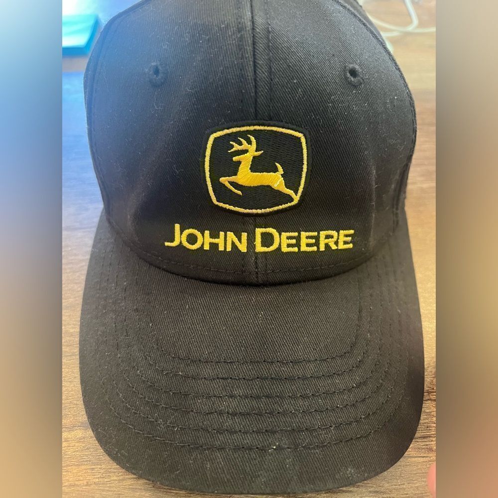 John Deere Black Hat with Yellow Accents